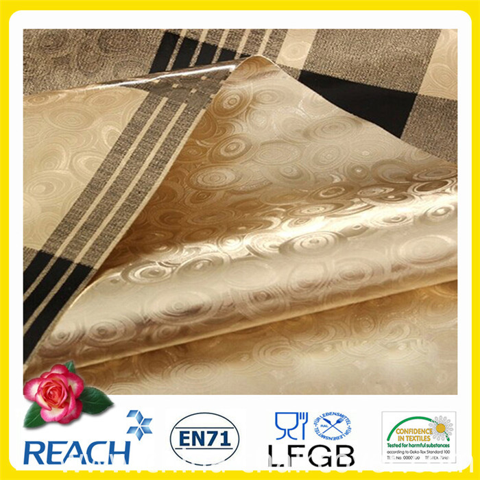 All Design Glod Embossed PVC Printed Tablecloth